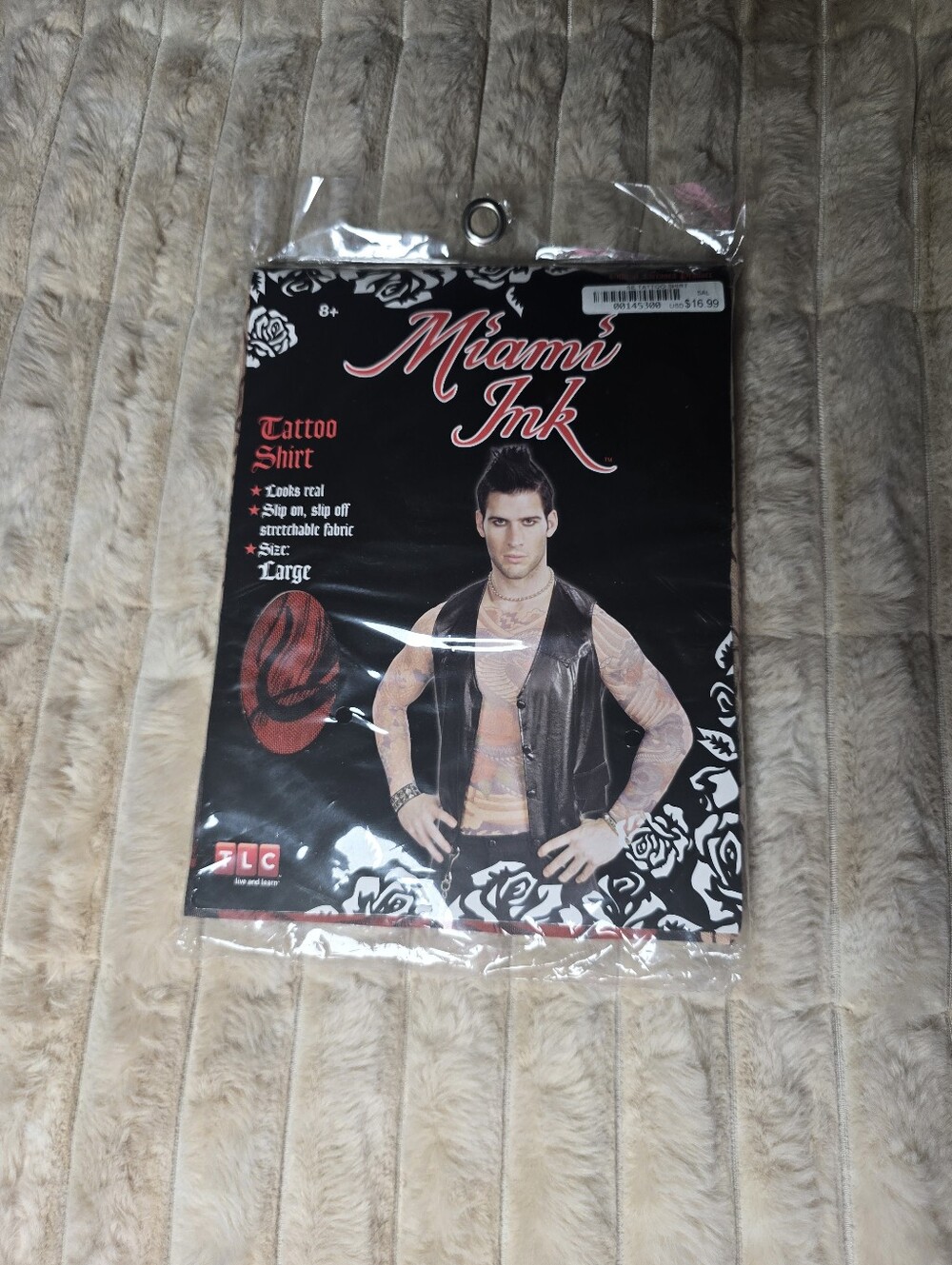 miami Black Tattoo Vest Packaging - Men's Costume Vest